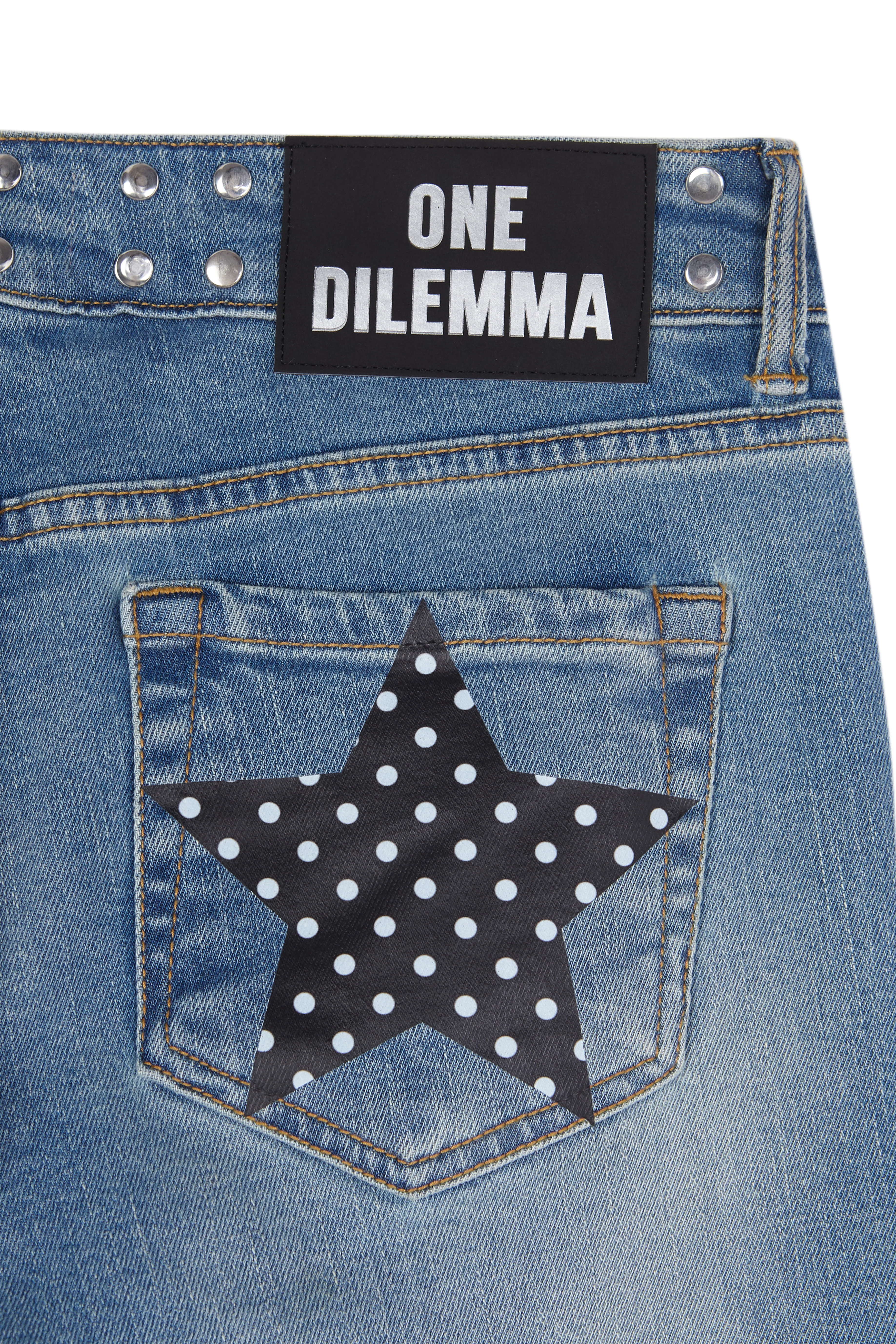 POLKA STARS FLARED BLUE JEANS - Image 4