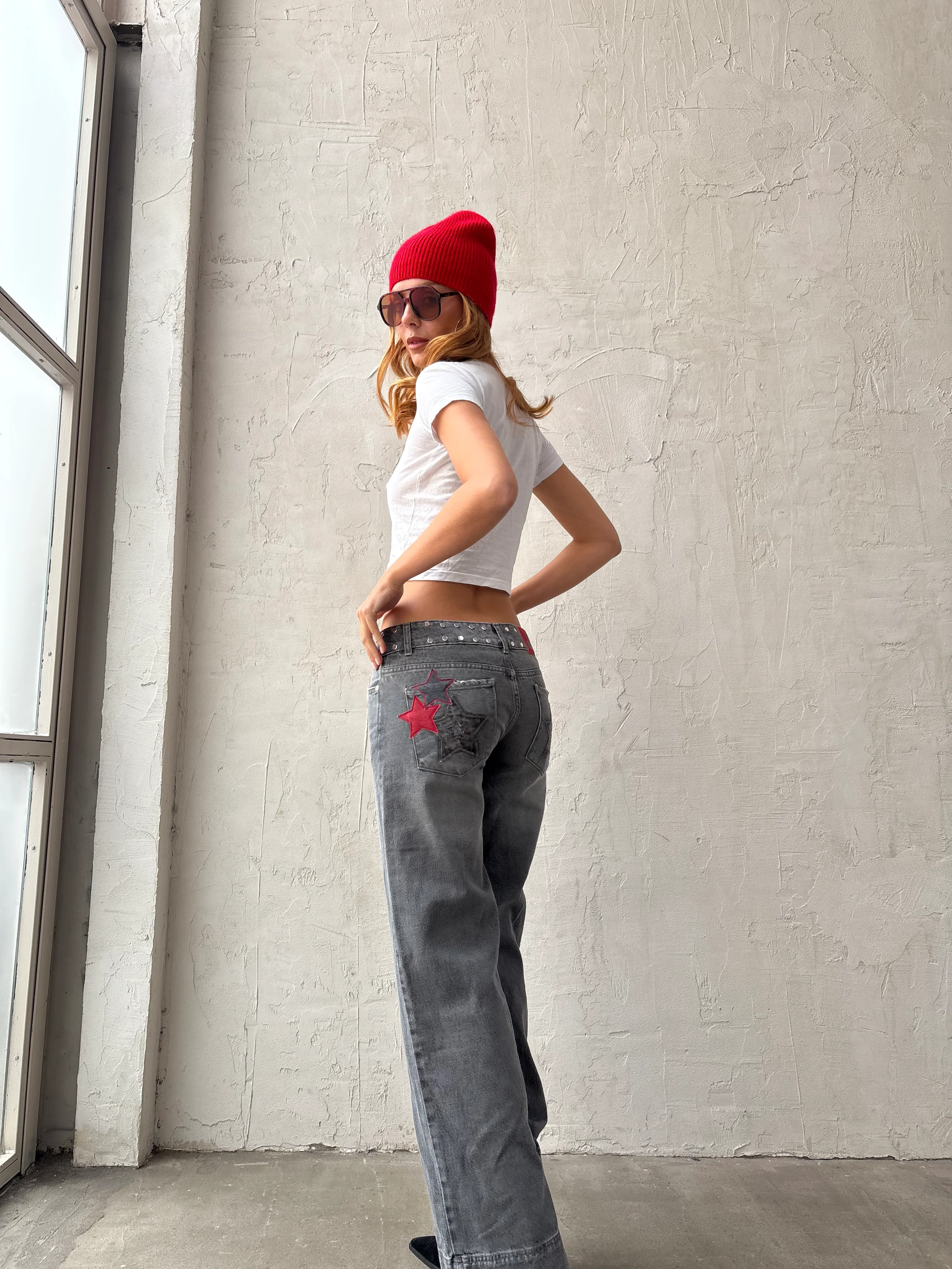GREY JEANS MULTI-RED STAR - Image 5
