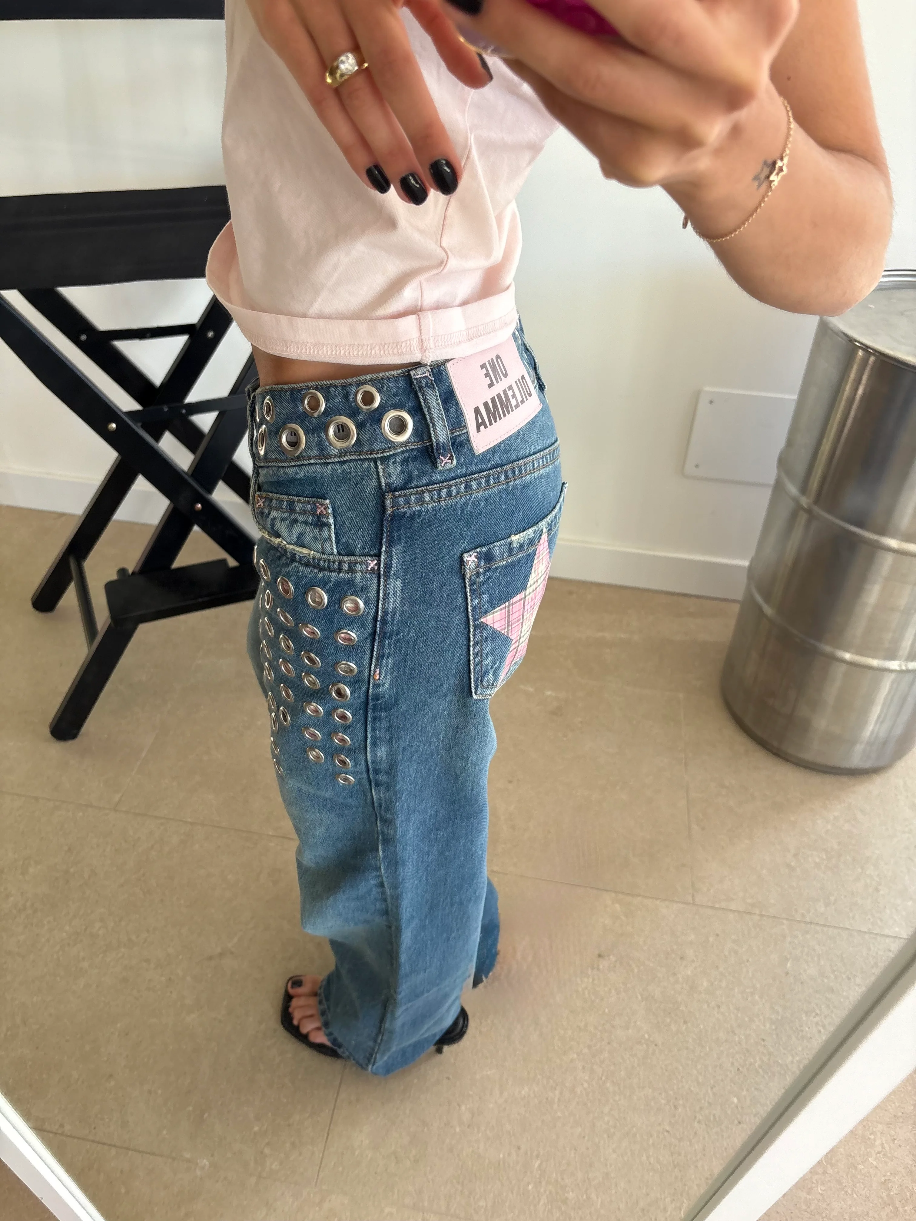 JEANS STRAIGHT HOLE STUDS - Image 4