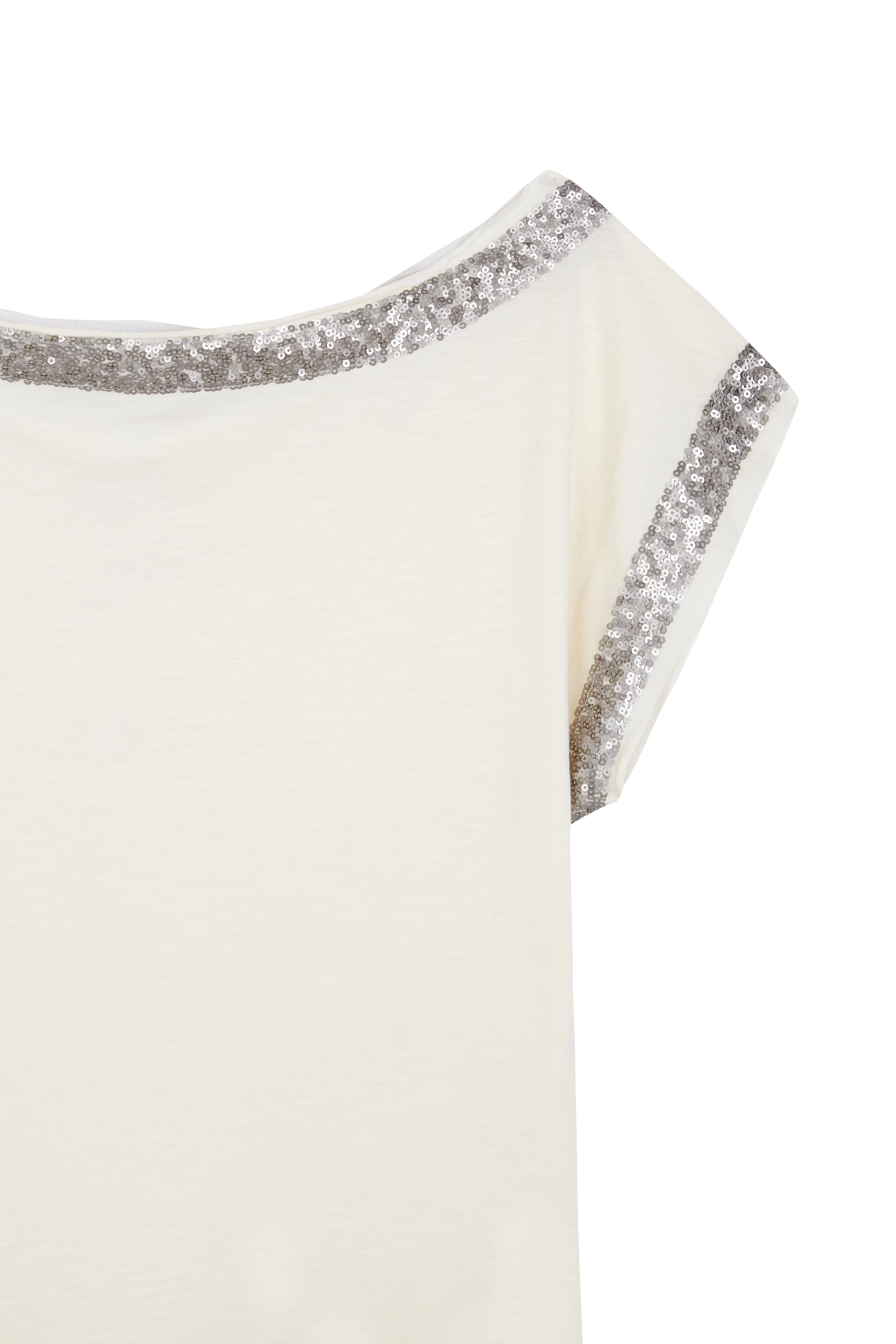 WHITE SEQUINS TIE-SIDE TOP - Image 4